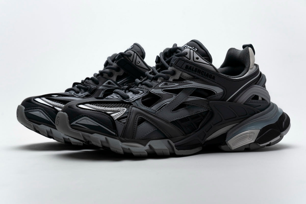 Balenciaga Track 2 Sneakers Men "Dark Grey"-retro thick sole dad shoes，Women's Shoe Sale / Men's Shoe Sale