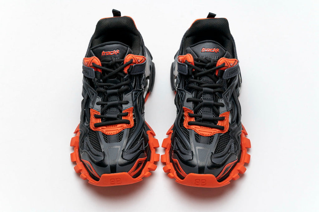 Balenciaga Track 2 Sneakers Men "Dark Gray Orange"-retro thick sole dad shoes，Women's Shoe Sale / Men's Shoe Sale