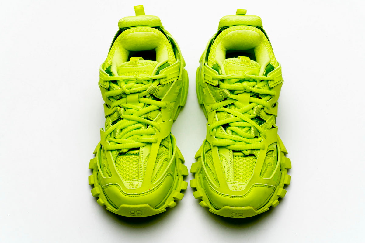 Balenciaga Track Trainer Sneakers "Fluorescent Green"-retro thick sole dad shoes，Women's Shoe Sale / Men's Shoe Sale