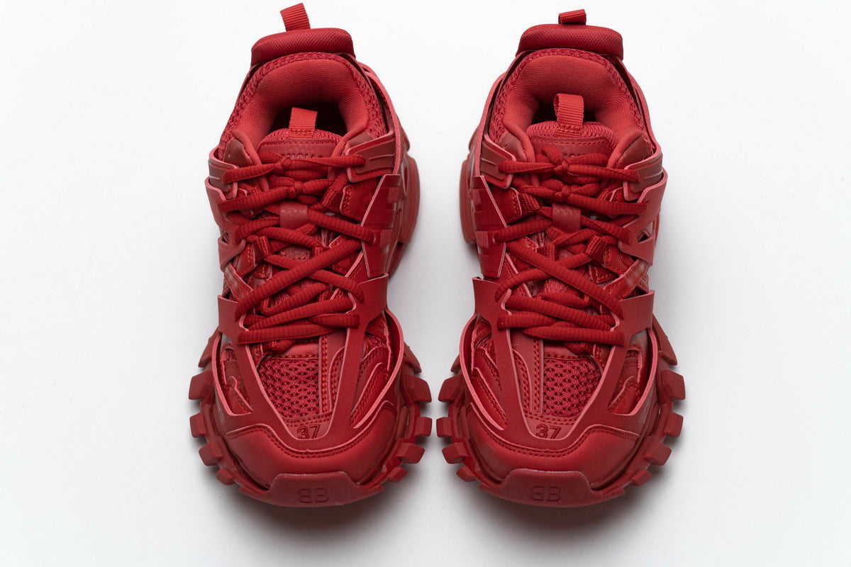 Balenciaga Track Sneakers "Red"-retro thick sole dad shoes，Women's Shoe Sale / Men's Shoe Sale