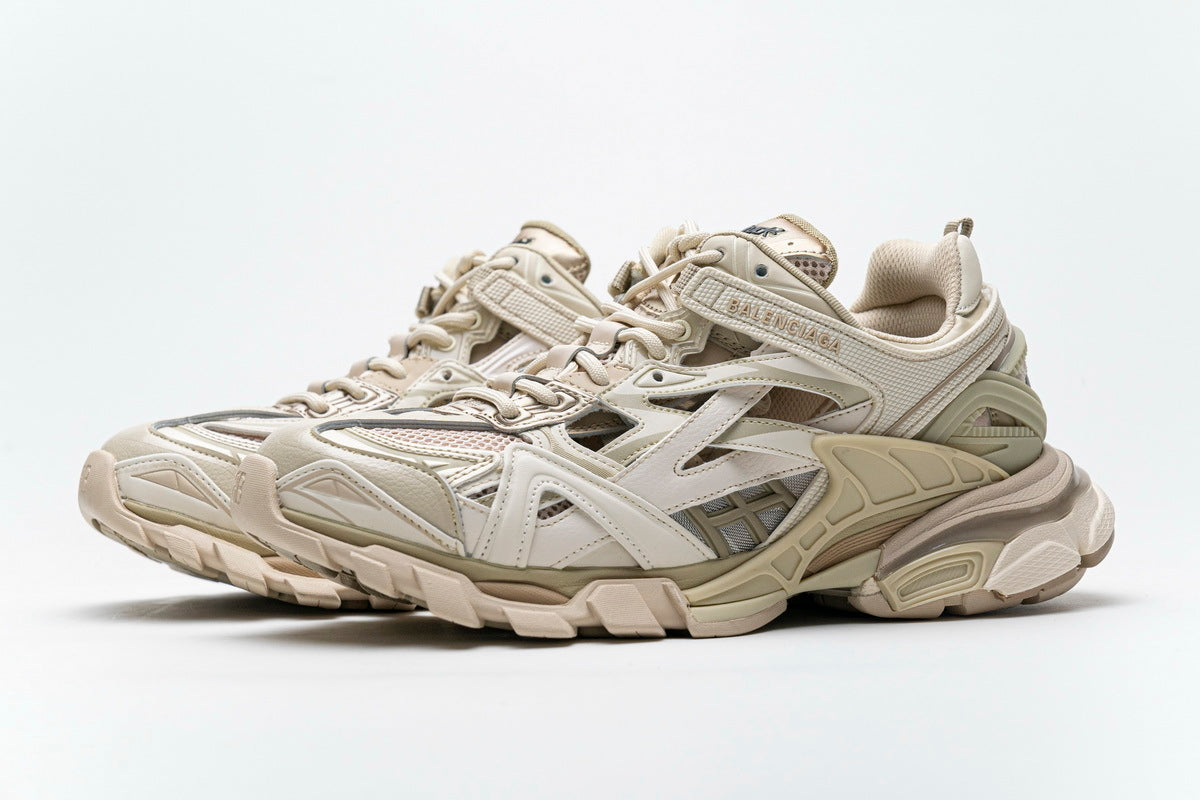 Balenciaga Track 2 Open Sneakers "Khaki"-retro thick sole dad shoes，Women's Shoe Sale / Men's Shoe Sale