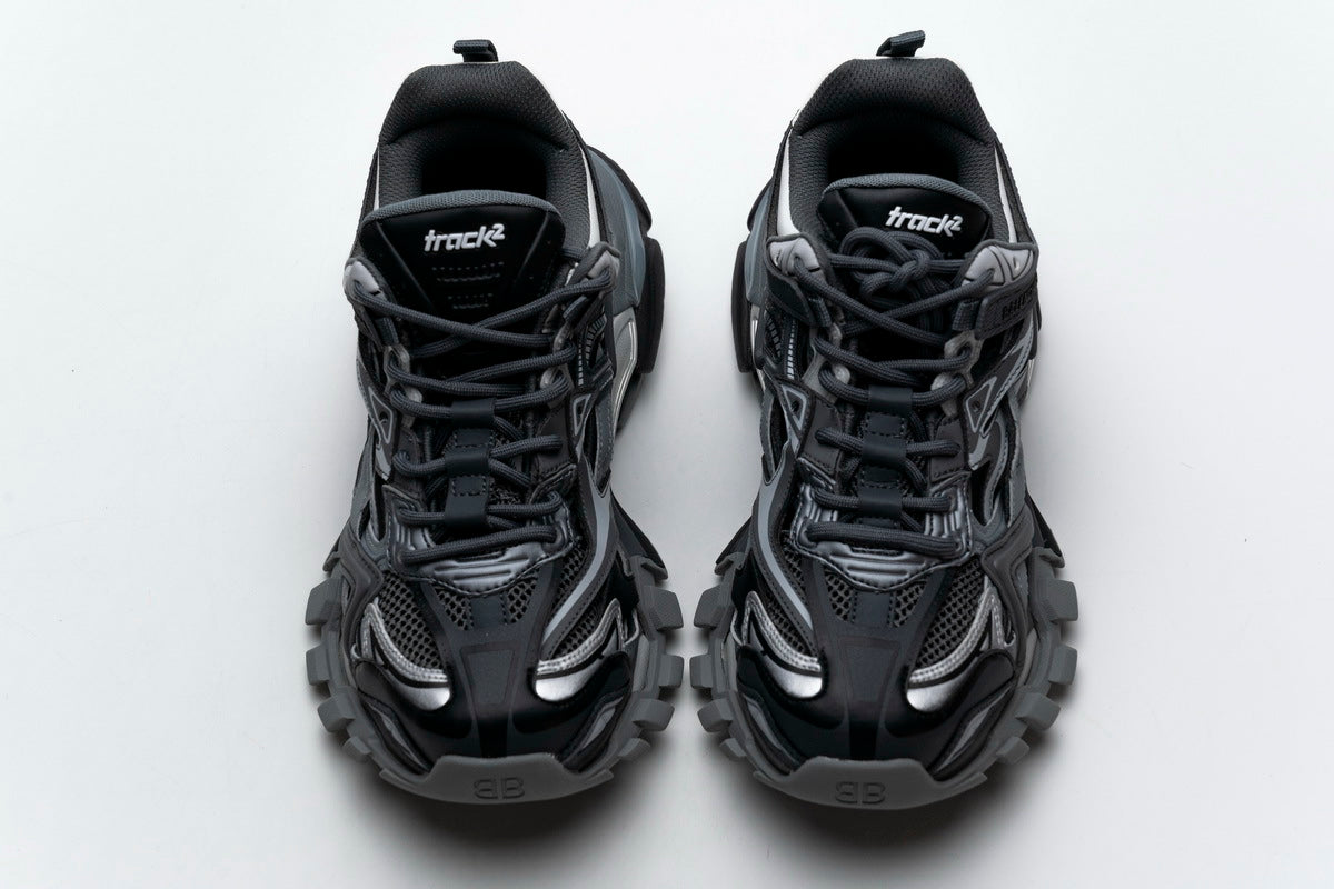 Balenciaga Track 2 Sneakers Men "Dark Grey"-retro thick sole dad shoes，Women's Shoe Sale / Men's Shoe Sale