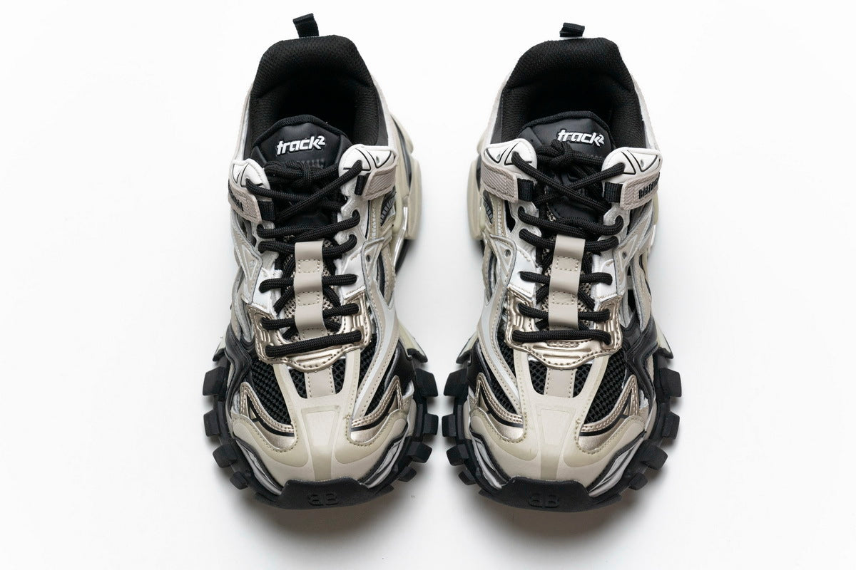Balenciaga Track 2 Sneakers Men "Champagne Black"-retro thick sole dad shoes，Women's Shoe Sale / Men's Shoe Sale