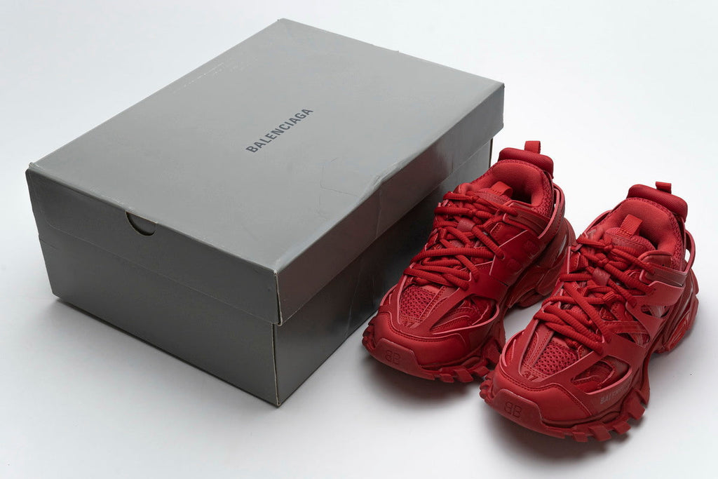 Balenciaga Track Sneakers "Red"-retro thick sole dad shoes，Women's Shoe Sale / Men's Shoe Sale