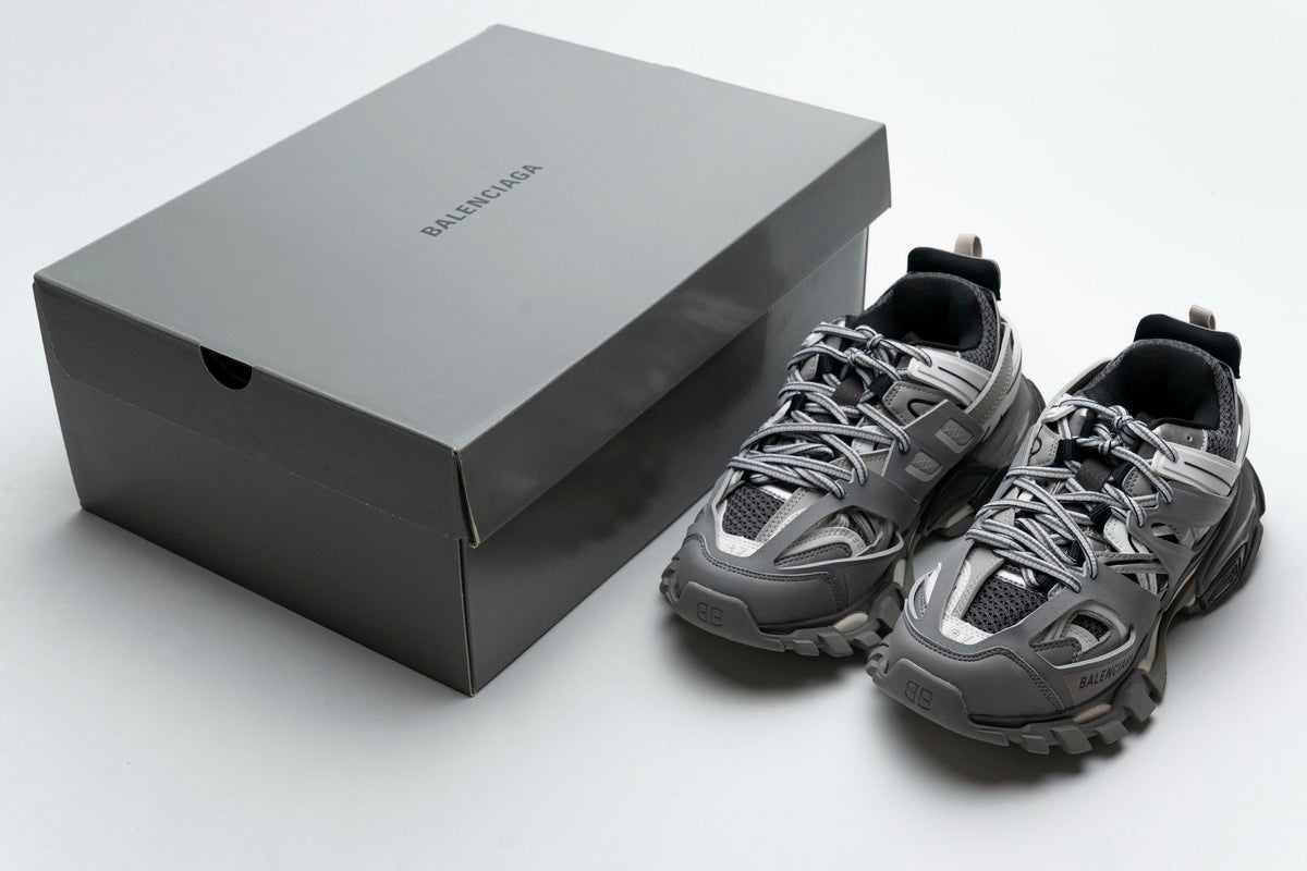 Balenciaga Track Sneakers "Grey White" Mesh Chunky Low Top Trainer