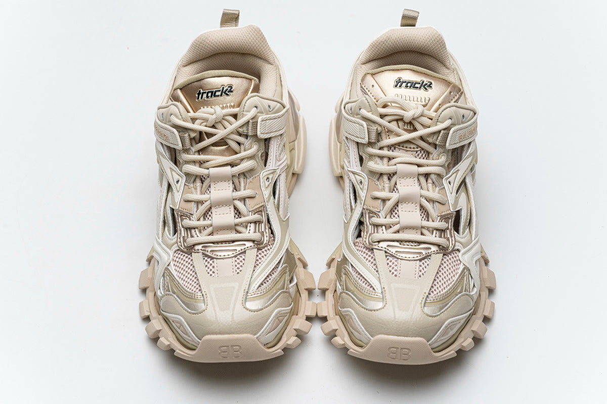 Balenciaga Track 2 Open Sneakers "Khaki"-retro thick sole dad shoes，Women's Shoe Sale / Men's Shoe Sale