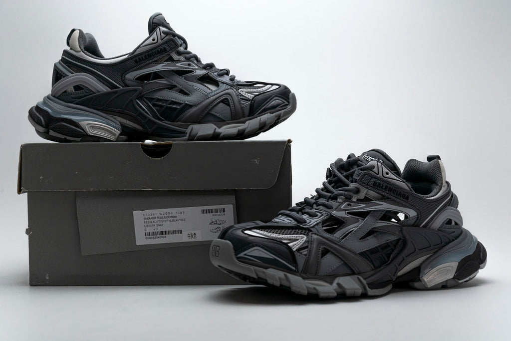 Balenciaga Track 2 Sneakers Men "Dark Grey"-retro thick sole dad shoes，Women's Shoe Sale / Men's Shoe Sale