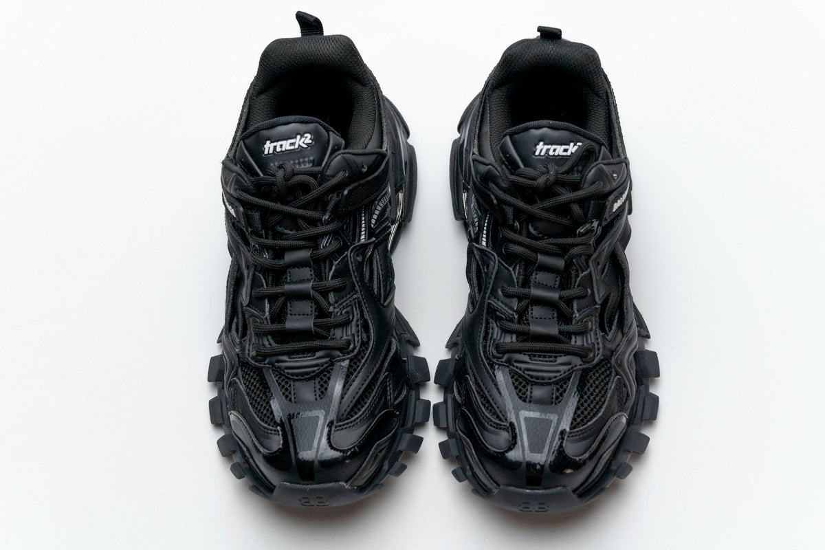 Balenciaga Track 2 Open Sneakers "Black"-retro thick sole dad shoes，Women's Shoe Sale / Men's Shoe Sale