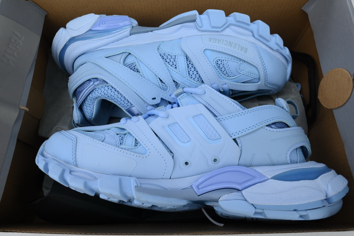 Balenciaga Track Trainer Sneakers "Light Blue"-retro thick sole dad shoes，Women's Shoe Sale / Men's Shoe Sale
