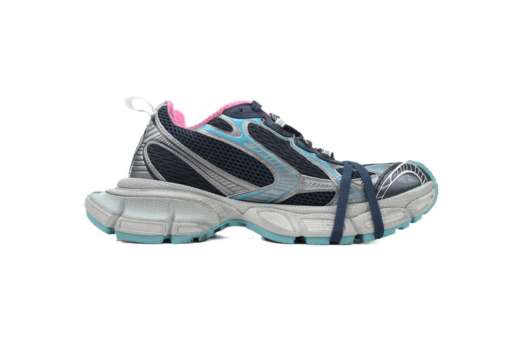 Balenciaga 3XL Mesh Trainer Sneaker "Grey Mix Blue Pink"-retro thick sole dad shoes，Women's Shoe Sale / Men's Shoe Sale