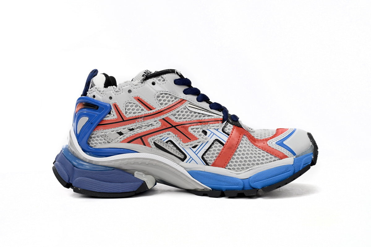 Balenciaga Runner Sneakers "White Red Blue"-retro thick sole dad shoes，Women's Shoe Sale / Men's Shoe Sale