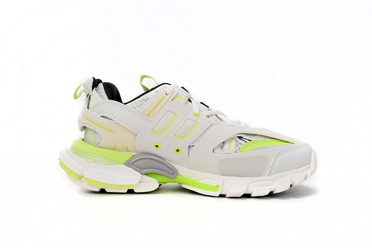 Balenciaga Track Sneakers "White Fluorescent Yellow"-retro thick sole dad shoes，Women's Shoe Sale / Men's Shoe Sale