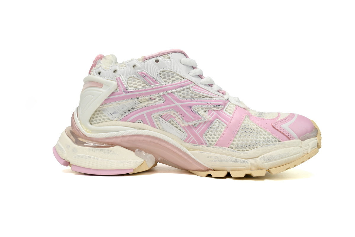 Balenciaga Runner Sneaker "White Pink Beige"-retro thick sole dad shoes，Women's Shoe Sale / Men's Shoe Sale