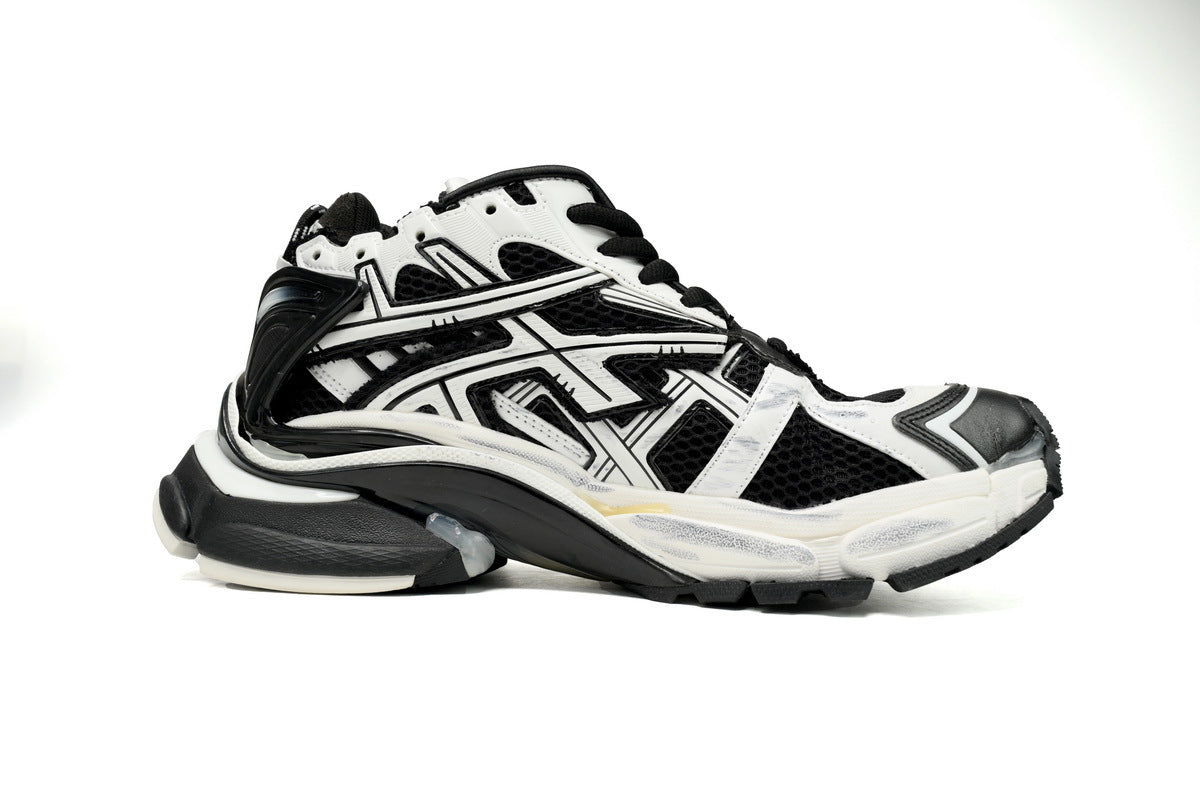 Balenciaga Runner Series Sneakers "White Black"-retro thick sole dad shoes，Women's Shoe Sale / Men's Shoe Sale
