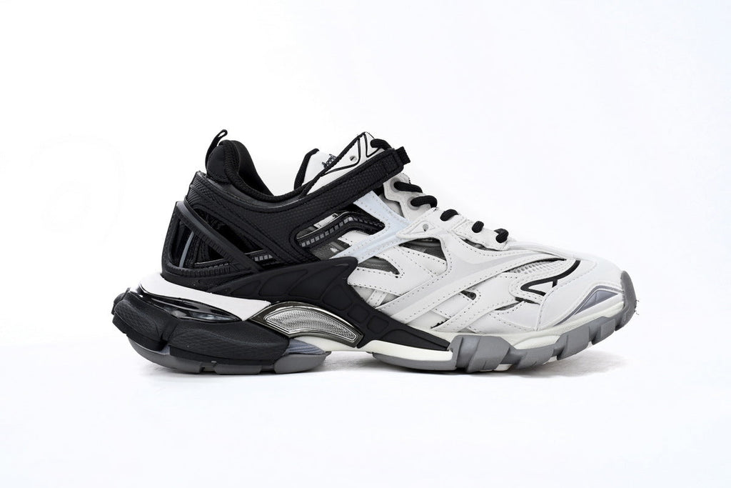 Balenciaga Track 2 Open Sneakers "Black White"-retro thick sole dad shoes，Women's Shoe Sale / Men's Shoe Sale