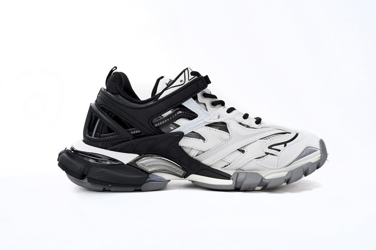 Balenciaga Track 2 Open Sneakers "Black White"-retro thick sole dad shoes，Women's Shoe Sale / Men's Shoe Sale