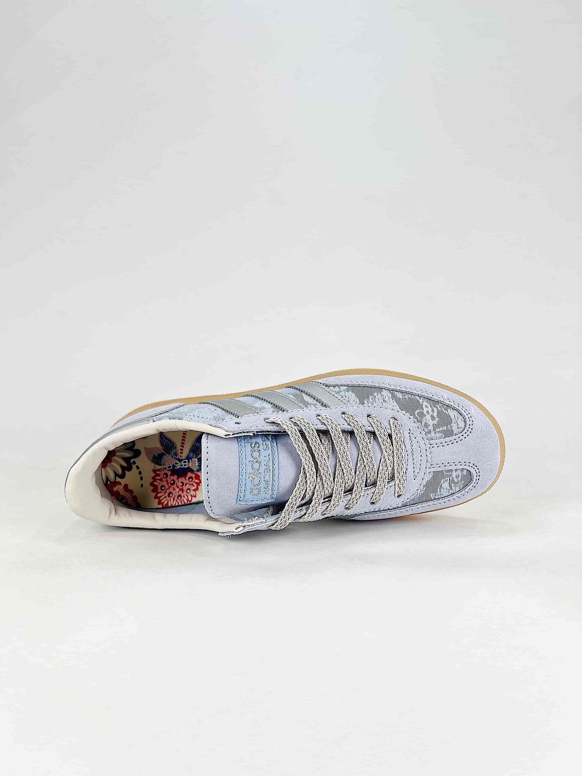 Adidas Handball Spezial Floral Print Suede Sneakers "Light Blue Silver"-Classic sneakers，Adidas Women's Shoe Sale / Men's Shoe Sale
