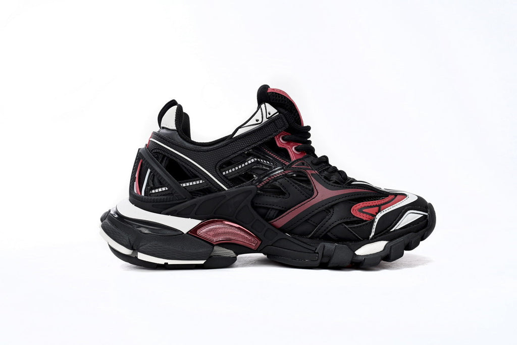 Balenciaga Track 2 Open Sneakers "Black Red White"-retro thick sole dad shoes，Women's Shoe Sale / Men's Shoe Sale