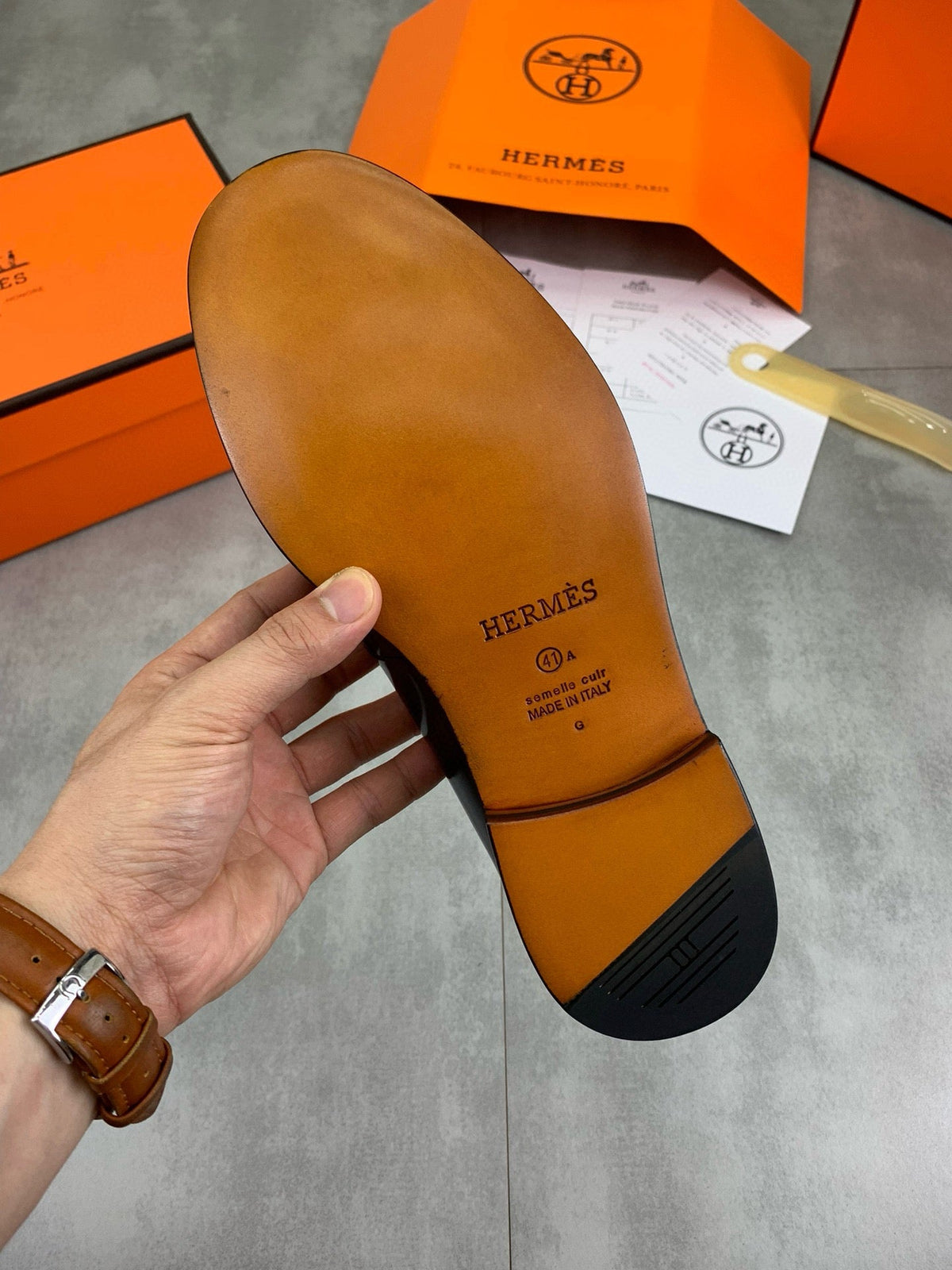 Hermès Men's H Logo Loafers "Black" Polished Calf Leather Slip On Formal Dress Shoes