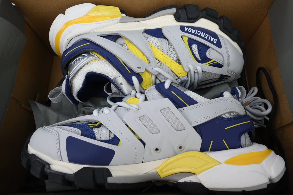 Balenciaga Track Trainer Sneakers "Grey Blue Yellow"-retro thick sole dad shoes，Women's Shoe Sale / Men's Shoe Sale
