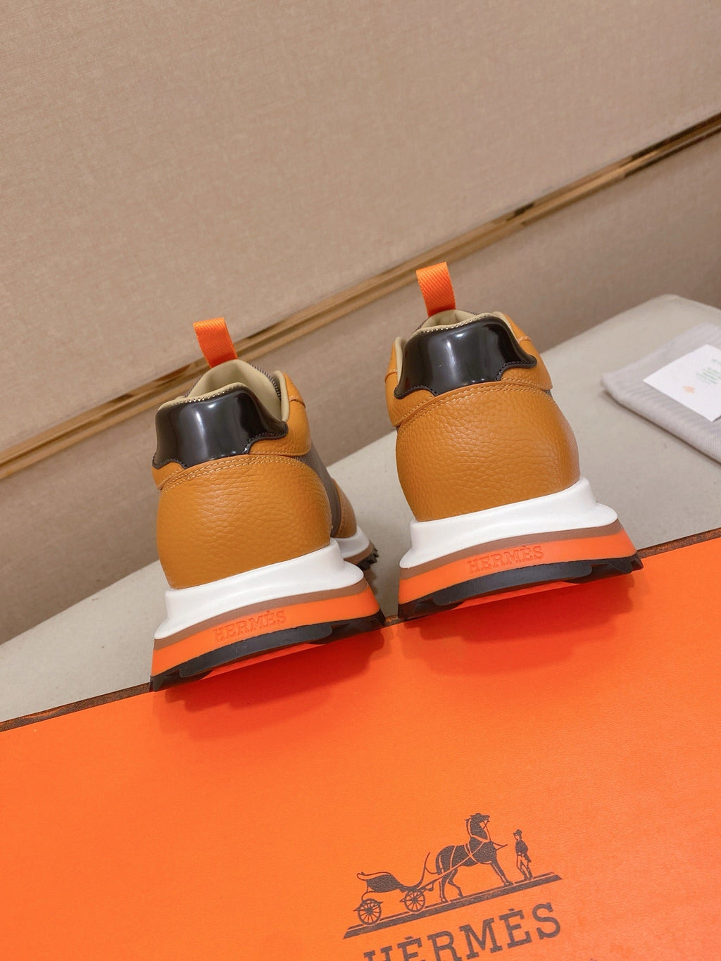 Hermès Trail Sneaker "Tan" Leather Mesh Men Casual Sneakers