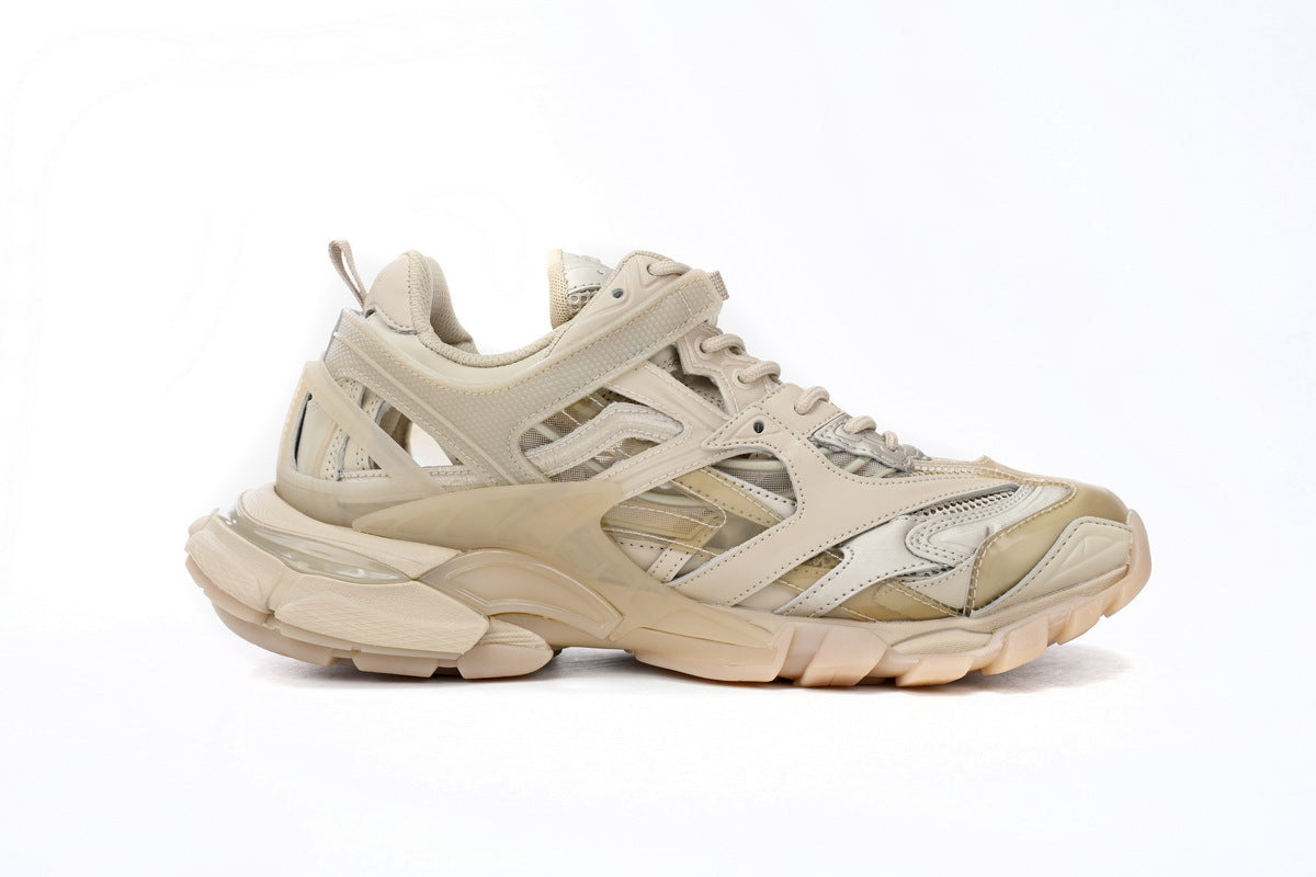 Balenciaga Track 2 Open Sneakers "Light Apricot"-retro thick sole dad shoes，Women's Shoe Sale / Men's Shoe Sale