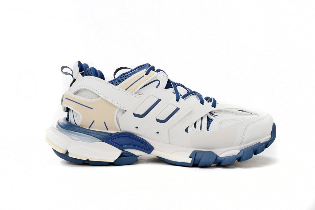 Balenciaga Track Sneakers "White Blue Beige"-retro thick sole dad shoes，Women's Shoe Sale / Men's Shoe Sale