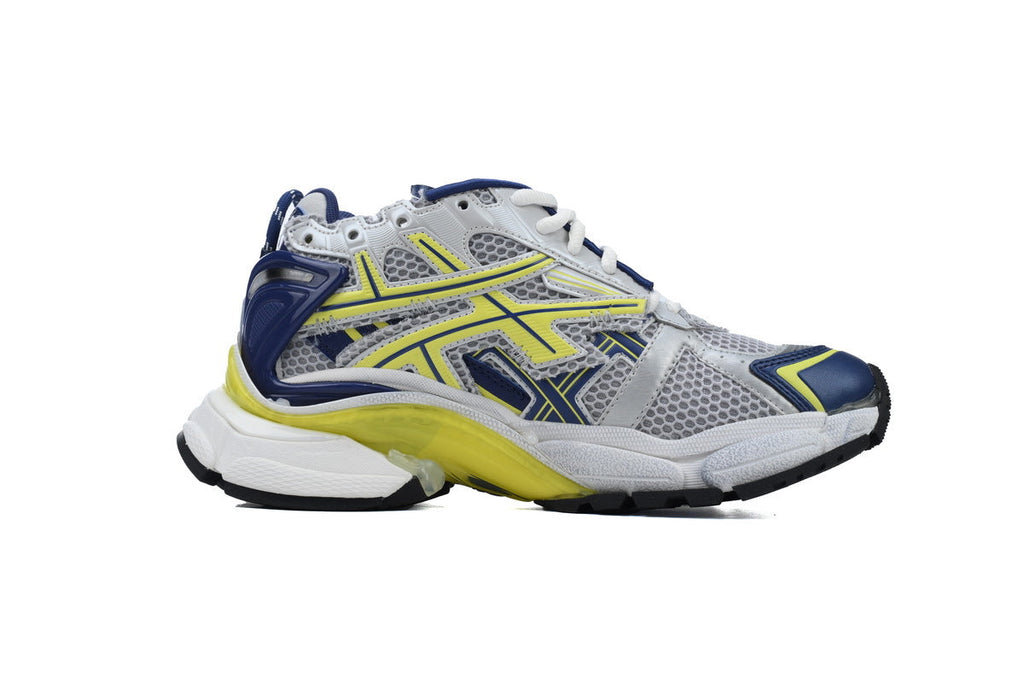 Balenciaga Runner Sneakers "Grey Blue Yellow"-retro thick sole dad shoes，Women's Shoe Sale / Men's Shoe Sale