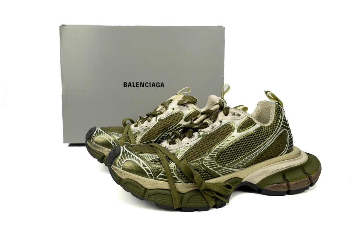 Balenciaga 3XL Sneaker "Army Green"-retro thick sole dad shoes，Women's Shoe Sale / Men's Shoe Sale