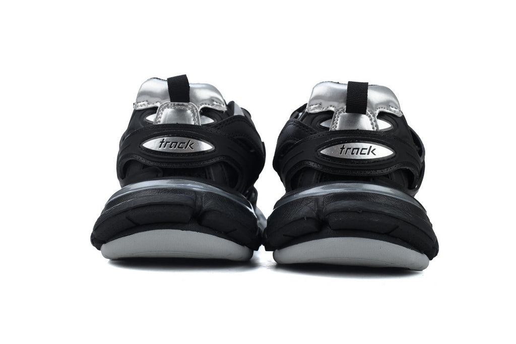 Balenciaga Track Trainer Sneakers "Black Silver"-retro thick sole dad shoes，Women's Shoe Sale / Men's Shoe Sale