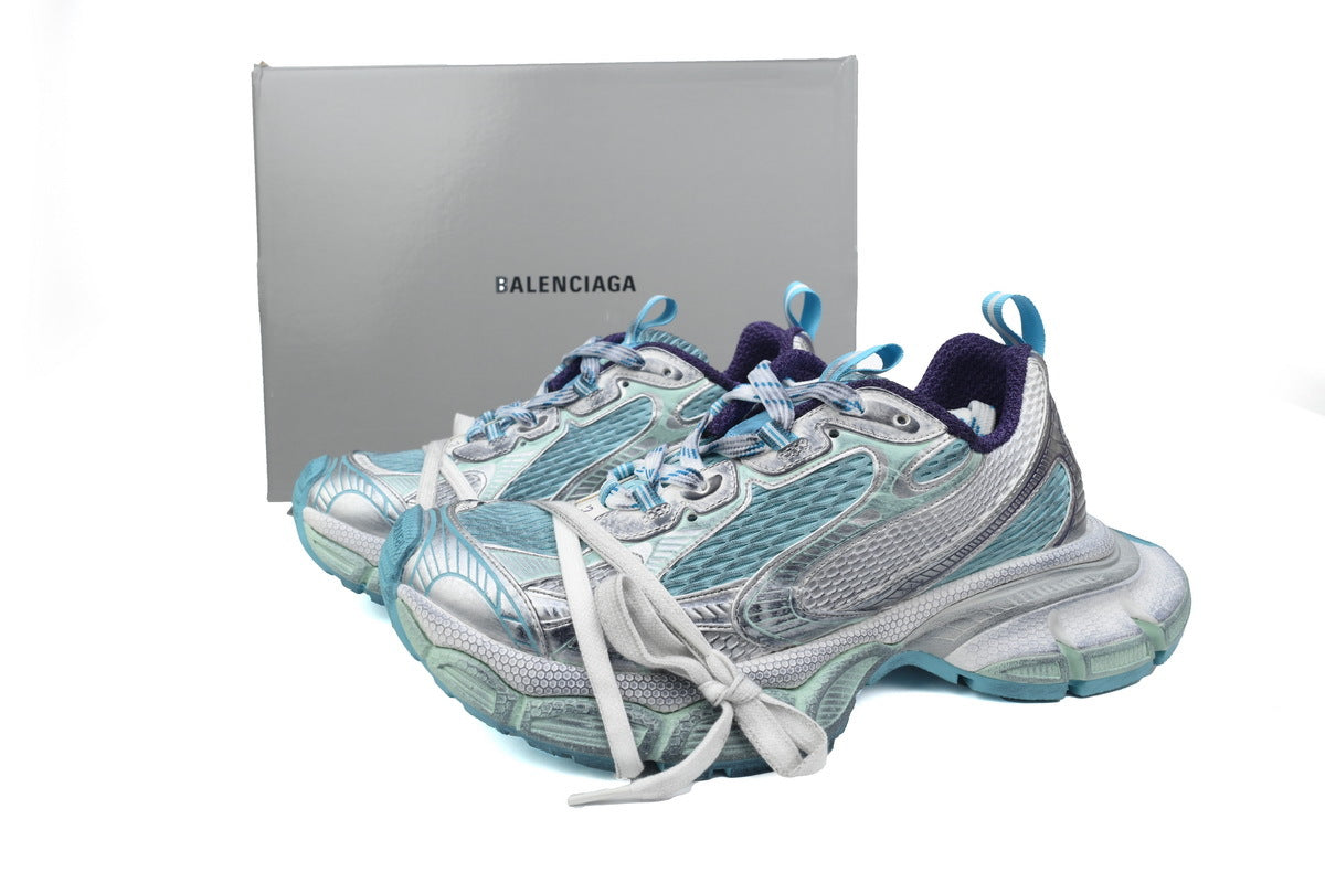 Balenciaga 3XL Sneakers "Light Blue Silver Purple"-retro thick sole dad shoes，Women's Shoe Sale / Men's Shoe Sale