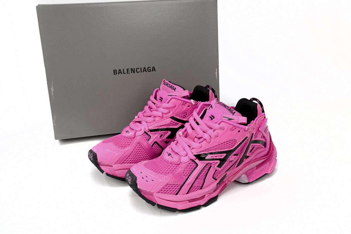 Balenciaga Runner Series Sneakers "Hot Pink Black"-retro thick sole dad shoes，Women's Shoe Sale / Men's Shoe Sale