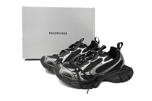 Balenciaga 3XL Mesh Sneaker "Black Silver"-retro thick sole dad shoes，Women's Shoe Sale / Men's Shoe Sale