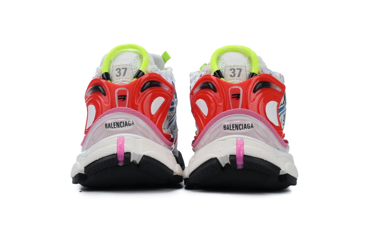 Balenciaga Runner Sneakers "White Blue Red Pink"-retro thick sole dad shoes，Women's Shoe Sale / Men's Shoe Sale