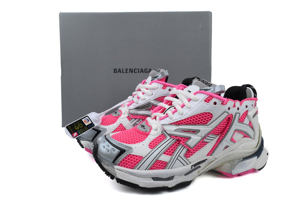 Balenciaga Runner Sneakers "White Pink"-retro thick sole dad shoes，Women's Shoe Sale / Men's Shoe Sale