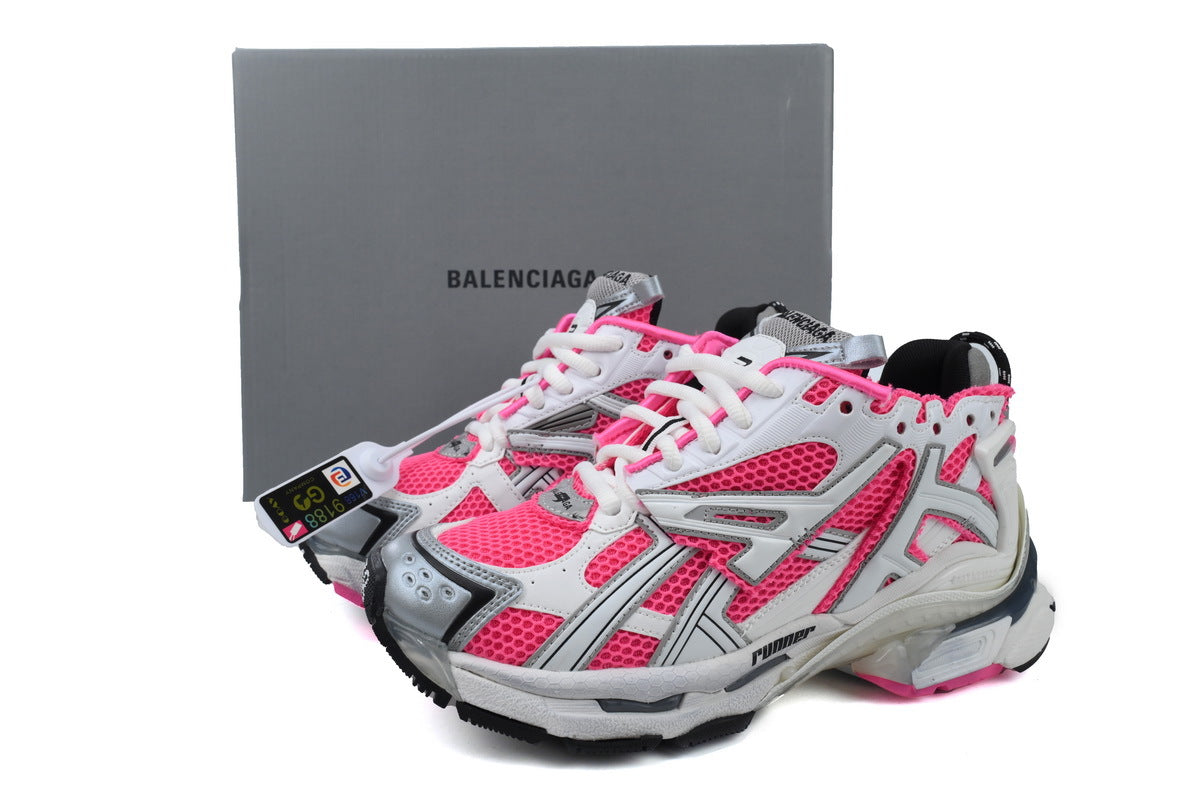 Balenciaga Runner Sneakers "White Pink"-retro thick sole dad shoes，Women's Shoe Sale / Men's Shoe Sale