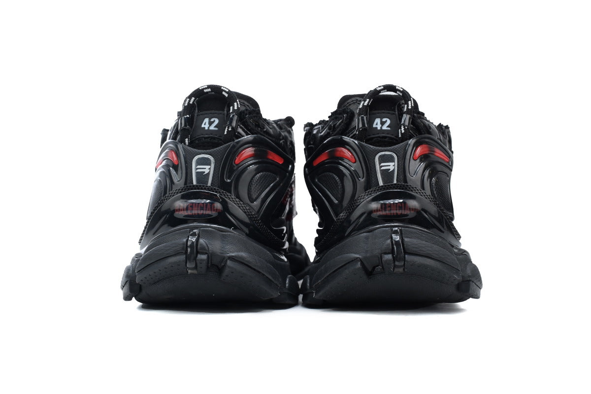 Balenciaga Runner Series Graffiti Sneakers "Black Red"-retro thick sole dad shoes，Women's Shoe Sale / Men's Shoe Sale