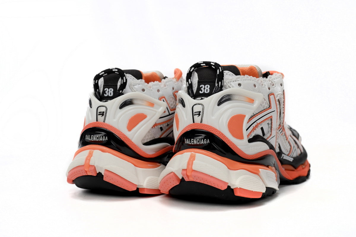 Balenciaga Runner Sneaker "White Orange Black"-retro thick sole dad shoes，Women's Shoe Sale / Men's Shoe Sale