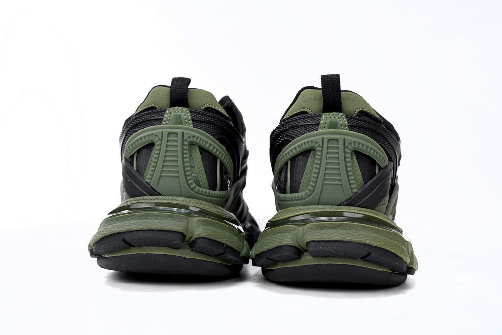 Balenciaga Track 2 Open Sneakers "Black Green"-retro thick sole dad shoes，Women's Shoe Sale / Men's Shoe Sale