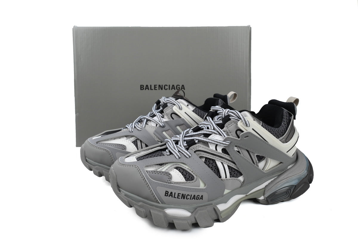 Balenciaga Track Trainer Sneakers "Grey White"-retro thick sole dad shoes，Women's Shoe Sale / Men's Shoe Sale