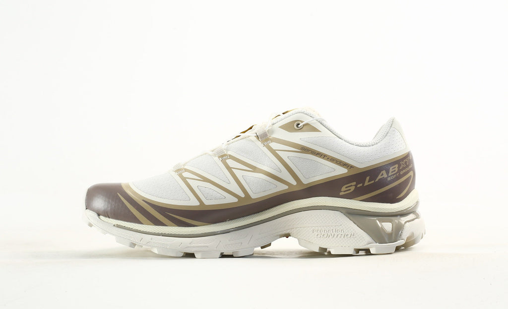 Salomon S-LAB XT-6 Men's Outdoor Trail Running Shoes "White Brown Khaki"- outdoor hiking shoes/Women's Shoe Sale / Men's Shoe Sale