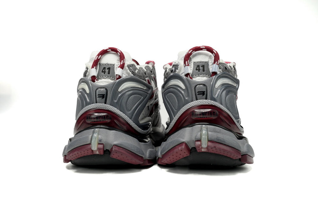 Balenciaga Runner Sneaker "White Burgundy Grey"-retro thick sole dad shoes，Women's Shoe Sale / Men's Shoe Sale