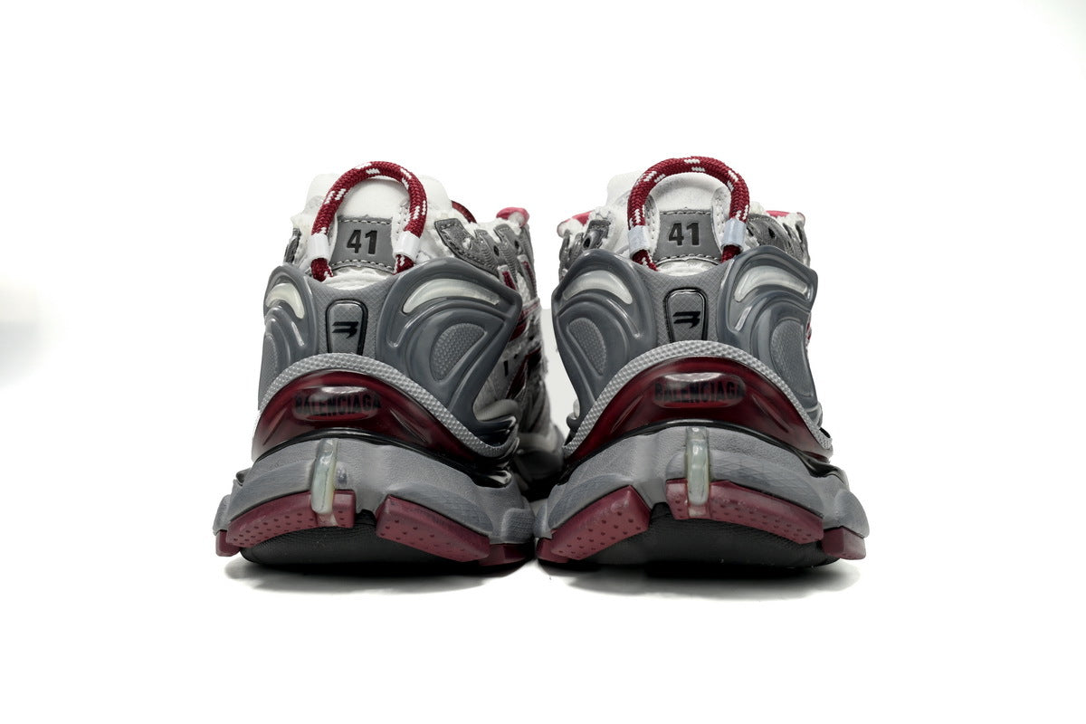 Balenciaga Runner Sneaker "White Burgundy Grey"-retro thick sole dad shoes，Women's Shoe Sale / Men's Shoe Sale