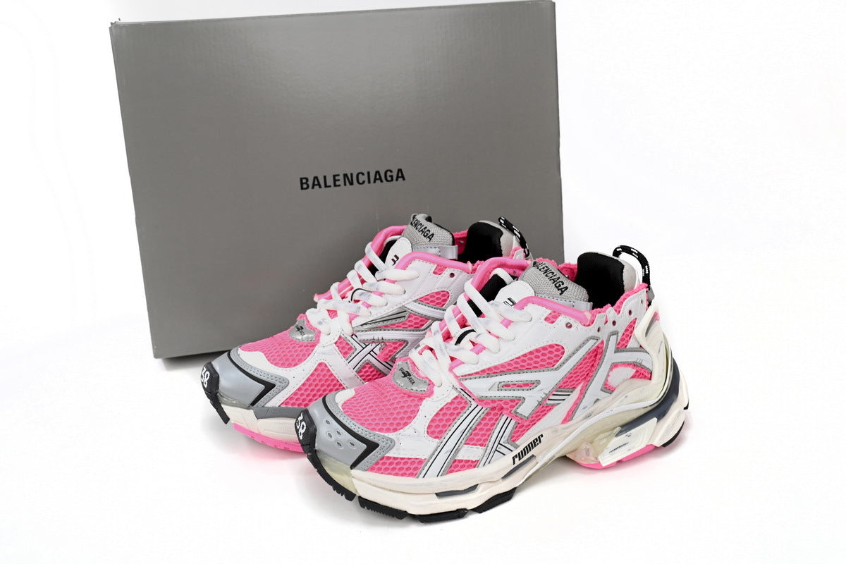 Balenciaga Runner Sneaker "Pink White"-retro thick sole dad shoes，Women's Shoe Sale / Men's Shoe Sale