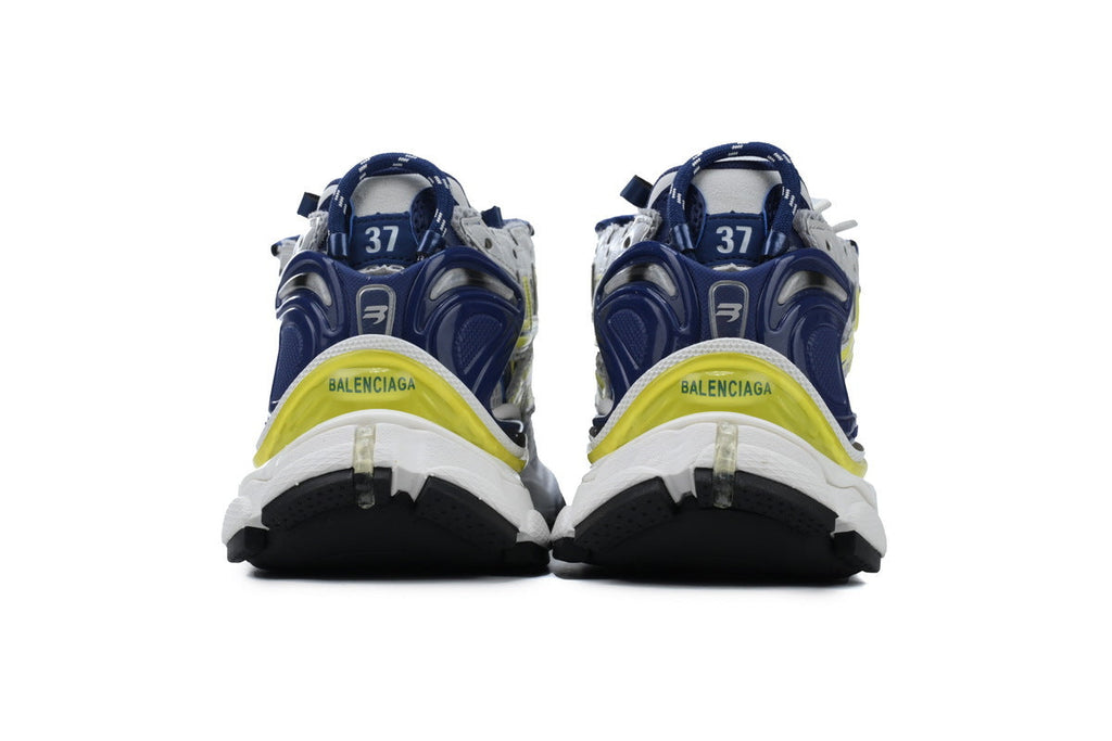 Balenciaga Runner Sneakers "Grey Blue Yellow"-retro thick sole dad shoes，Women's Shoe Sale / Men's Shoe Sale