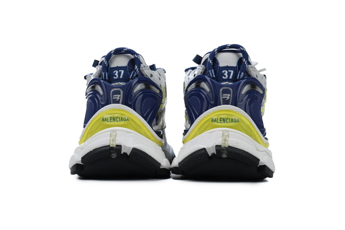 Balenciaga Runner Sneakers "Grey Blue Yellow"-retro thick sole dad shoes，Women's Shoe Sale / Men's Shoe Sale