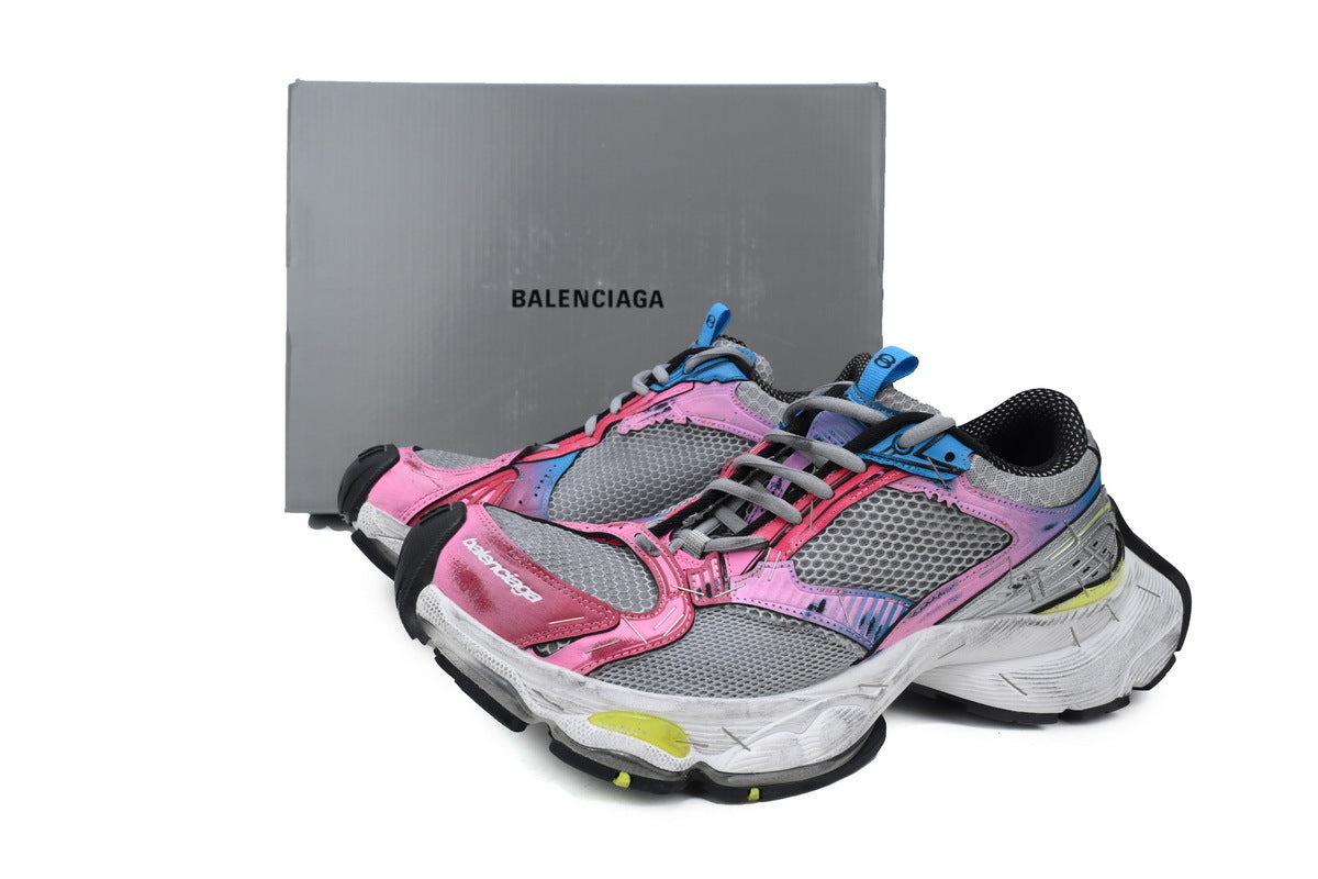 Balenciaga Stapler Sneakers Men Women "Pink Blue Multicolor"-retro thick sole dad shoes，Women's Shoe Sale / Men's Shoe Sale
