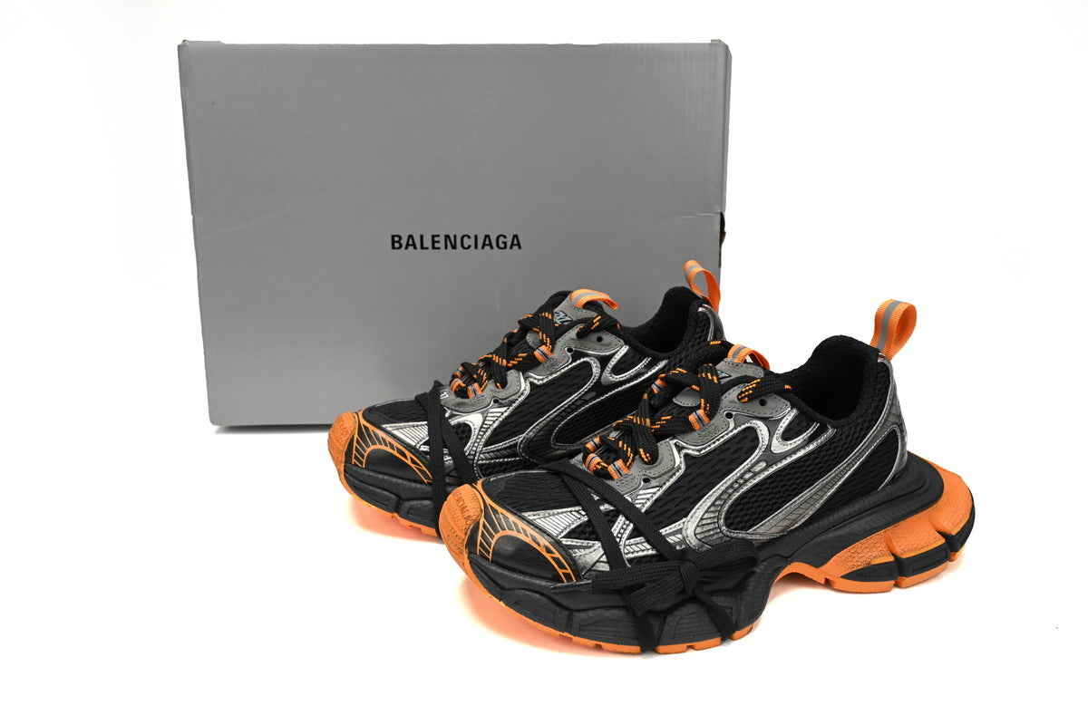 Balenciaga 3XL Sneaker "Black Orange Silver"-retro thick sole dad shoes，Women's Shoe Sale / Men's Shoe Sale