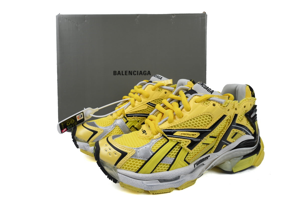 Balenciaga Runner Sneakers "Yellow Black Silver"-retro thick sole dad shoes，Women's Shoe Sale / Men's Shoe Sale