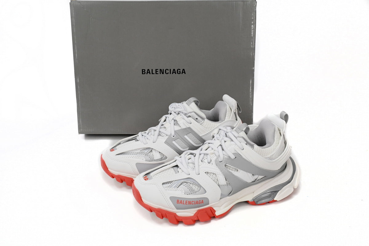 Balenciaga Track Sneakers "White Grey Red"-retro thick sole dad shoes，Women's Shoe Sale / Men's Shoe Sale
